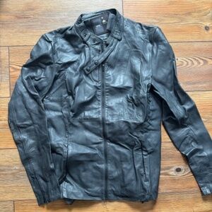 G-Star Leather Biker Bomber Jacket (Medium)